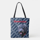 Hond Shepadoodle Happy-go-lucky Onvoorwaardelijke  Tote Bag (Achterkant)