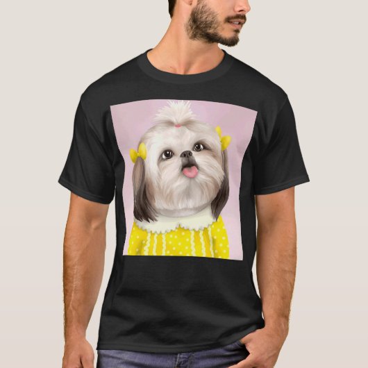 Hond Shih Tzu Digital D9 T-shirt (Voorkant)