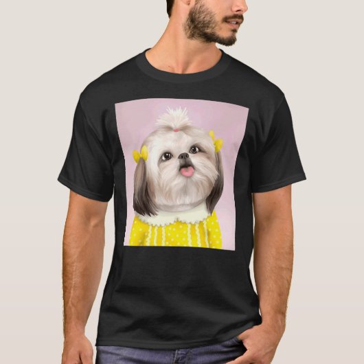Hond Shih Tzu Digital D9 T-shirt (Voorkant)