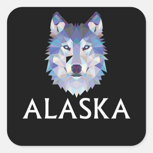 Hond | Siberisch Husky hondengezicht Vierkante Sticker (Voorkant)