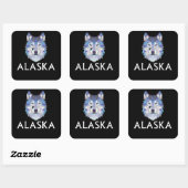 Hond | Siberisch Husky hondengezicht Vierkante Sticker (Vel)