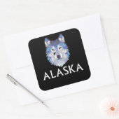 Hond | Siberisch Husky hondengezicht Vierkante Sticker (Envelop)