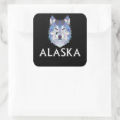 Hond | Siberisch Husky hondengezicht Vierkante Sticker (Tas)