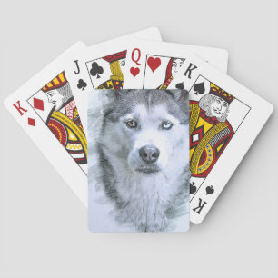 Hond Siberische Husky Tekening Sledehond OtterBox Pokerkaarten