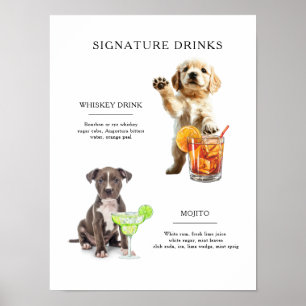 Hond Signature Drank Trouw Bar Drank Menu Poster