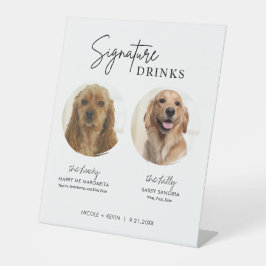 Hond Signature Dranken Huwelijk Bar Bord Reclamebord Met Voetstuk