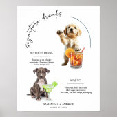 Hond Signature Drink Wedding Bar Drink Menu Poster (Voorkant)