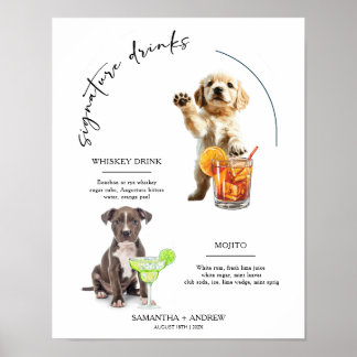 Hond Signature Drink Wedding Bar Drink Menu Poster