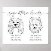 Hond Signature Drinken Bruiloft Pet Bar Teken Poster (Voorkant)