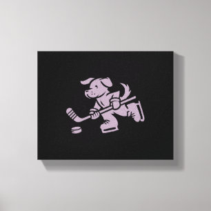 Hond Silhouet Golden Retriever Labrador Hockey Canvas Afdruk