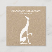 Hond silhouet, minimalistisch modern vierkante visitekaartje (Voorkant)