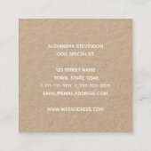 Hond silhouet, minimalistisch modern vierkante visitekaartje (Achterkant)