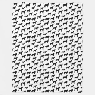 Hond silhouet patroon, zwart print fleece deken