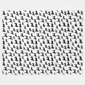 Hond silhouet patroon, zwart print fleece deken (Voorkant (Horizontaal))