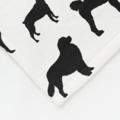 Hond silhouet patroon, zwart print fleece deken (Hoek)