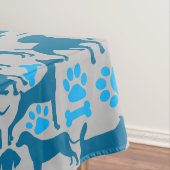 Hond silhouet Pattern.Blue.04 LGrey BG Tafelkleed (Voorbeeld)