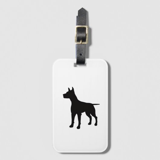 Hond Silhouet Print Bagagelabel (Voorkant (verticaal))