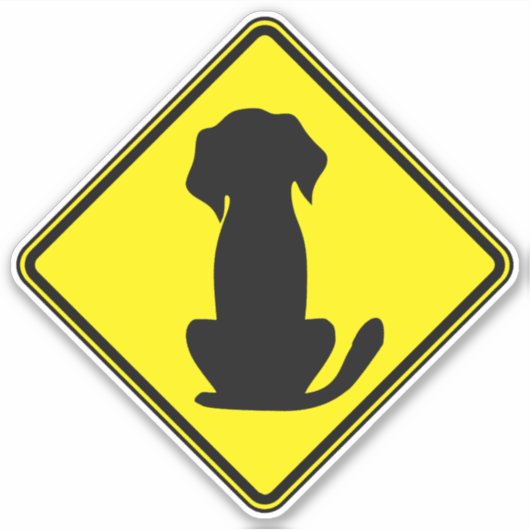 Hond Silhouet Schattig Dier Kunst Hond Clipart Waa Sticker (Voorkant)