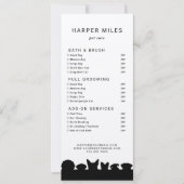 Hond silhouet trimmer prijslijst of diensten kaart (Voorkant)