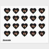 Hond silhouet zonsondergang hart sticker (Vel)