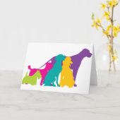 Hond Silhouetten Kleur Kaart (Gele Bloem)