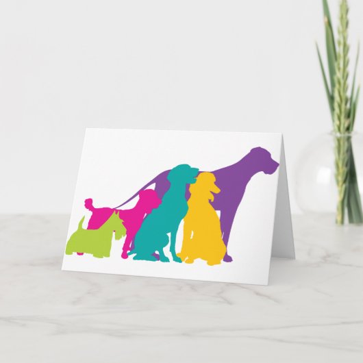 Hond Silhouetten Kleur Kaart (Voorkant)