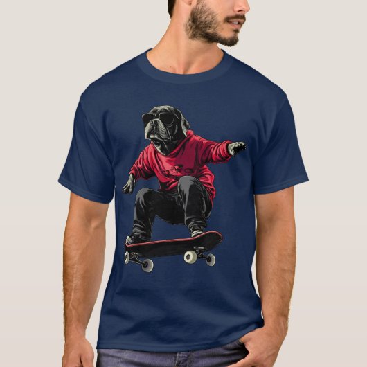 Hond skateboard - Skateboarden T-shirt (Voorkant)