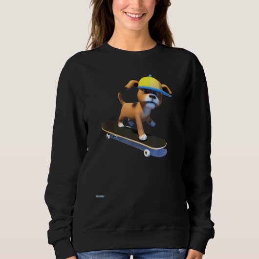 Hond Skateboarden Trui (Voorkant)