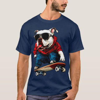 Hond skater / skateboard hond T-shirt