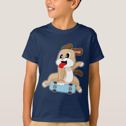 Hond Skater Skateboard T-shirt (Voorkant)