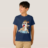 Hond Skater Skateboard T-shirt (Voorkant volledig)