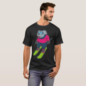 Hond Skiloper Ski Wintersporten T-shirt (Voorkant volledig)