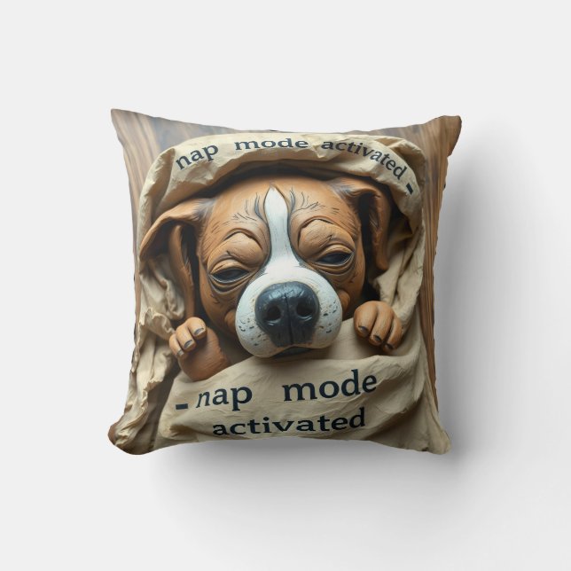 Hond Slaapstand Geactiveerd is een leuke en grappi Kussen (Voorkant)