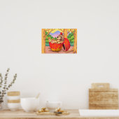 Hond slapend in een appelbed poster (Keuken)