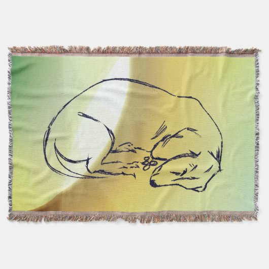 Hond, slapende dachshond hond werpdeken deken (Voorkant)