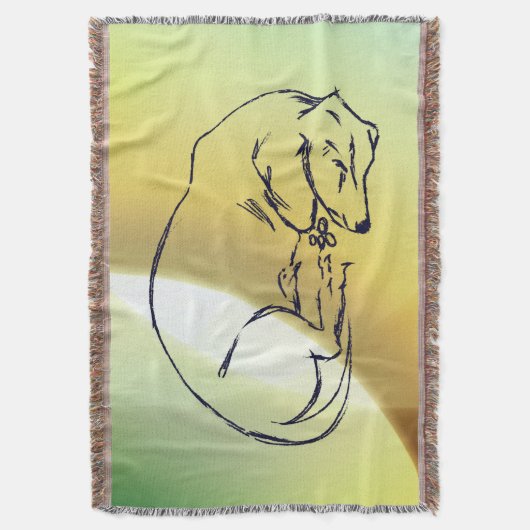 Hond, slapende teckel Hond Gooi Deken (Voorkant Verticaal)