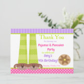 Hond Slippers Pyjama's & Pannenkoeken Verjaardagsf Bedankkaart (Staand voorkant)