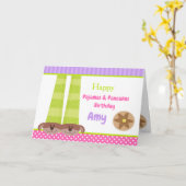 Hond Slippers Pyjama's & Pannenkoeken Verjaardagsf Kaart (Gele Bloem)