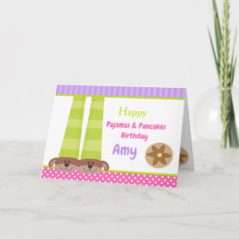 Hond Slippers Pyjama's & Pannenkoeken Verjaardagsf Kaart