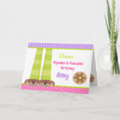 Hond Slippers Pyjama's & Pannenkoeken Verjaardagsf Kaart (Voorkant)