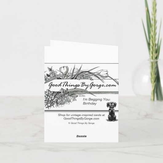 Hond smeken om vergeving, wensen voor de late verj kaart (Achterkant)