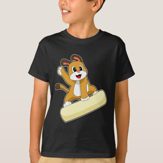 Hond Sneeuwboard Wintersporten T-shirt (Voorkant)