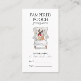 Hond Spa Groomer Pet Sitter Afsprakenkaartje