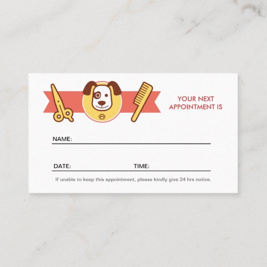 Hond Spa Salon - Afspraakkaart Afsprakenkaartje (Achterkant)