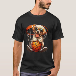 Hond speelt basketbal kostuum sportliefhebbers hon t-shirt
