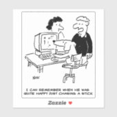 Hond speelt computerspelletjes Cartoon. grappig Sticker (Vel)