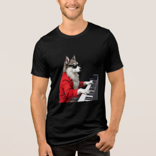 Hond speelt piano T-shirt