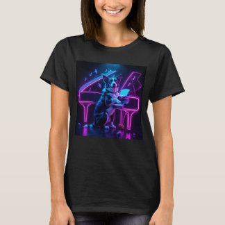 Hond spelen piano muziekliefhebber Grappig T-shirt
