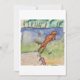 Hond springt van steiger Wenskaart Kaart