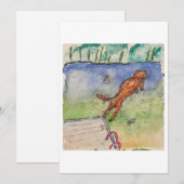 Hond springt van steiger Wenskaart Kaart (Voorkant / Achterkant)